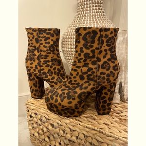 NEW Boohoo Leopard Booties without box. Never been worn. Size 38.
